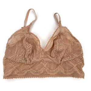 Felina Finesse Lace Cami Bralette 4-Way Stretch Soft Nude L/XL NWOT